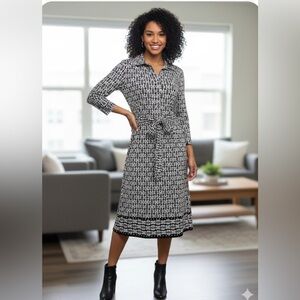 Max Studio Black and White Patterned Dress